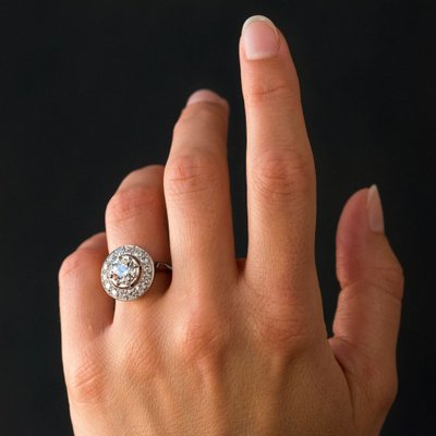 Bague Ronde Diamants Art Déco