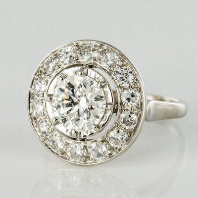Bague Ronde Diamants Art Déco