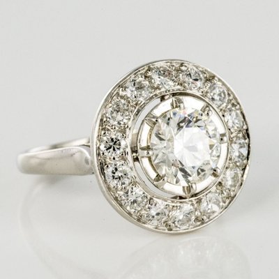 Bague Ronde Diamants Art Déco