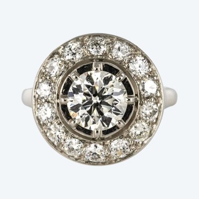 Bague Ronde Diamants Art Déco