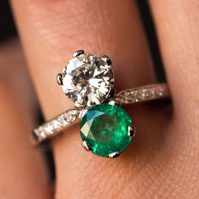 Ring Du Und Ich Smaragd Und Diamanten