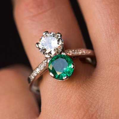 Ring Du Und Ich Smaragd Und Diamanten