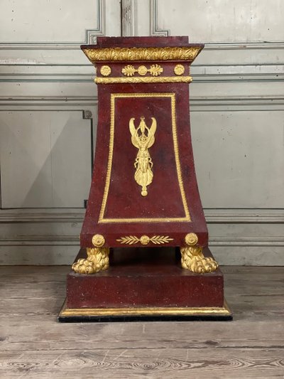 Ein Paar Gipssockel Mit Nachahmung Von Porphyr Und Goldbronze Um 1980