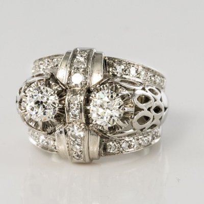 Bague Platine Diamants Art Déco