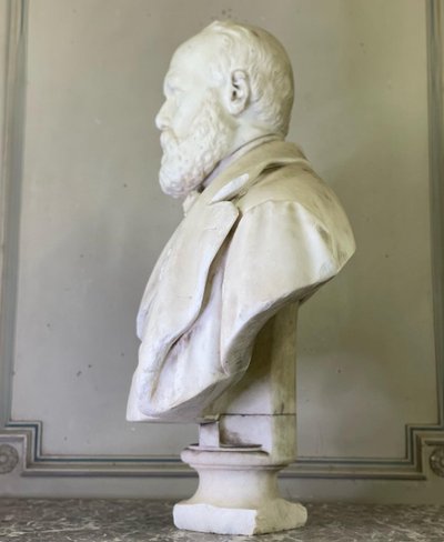 Carrara Marble Bust Signed And Dated Argenti Giosue 1886
