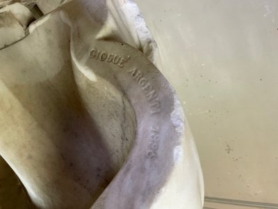 Carrara Marble Bust Signed And Dated Argenti Giosue 1886
