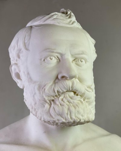 Bust in statuary white marble signed Cassano