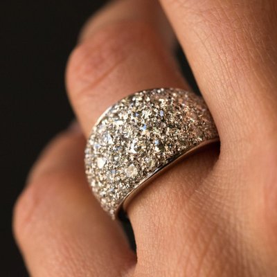 Bague Jonc Platine Diamants