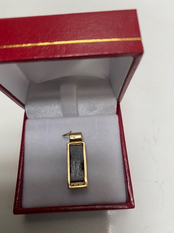 PENDENTIF OR ÉBÈNE DIAMANTS 