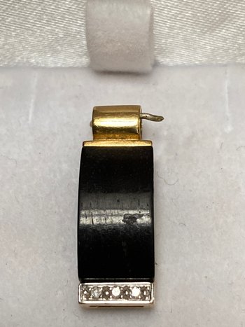 PENDENTIF OR ÉBÈNE DIAMANTS 