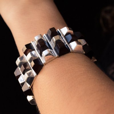 Silber Und Rosenholz Armband