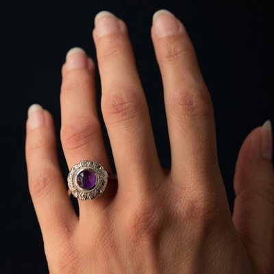 Bague Améthyste Diamants Ancienne