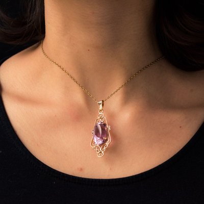 Pendentif Améthyste Or Rose