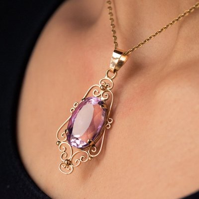 Pendentif Améthyste Or Rose