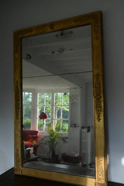19th century Empire giltwood mirror