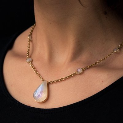 Collier Labradorite Et Or