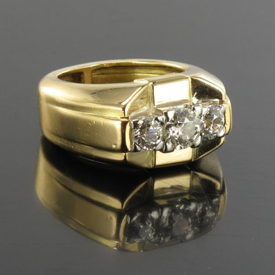 Bague Tank Jonc 3 Diamants