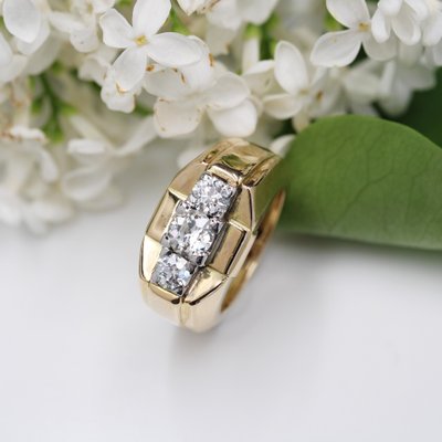 Bague Tank Jonc 3 Diamants