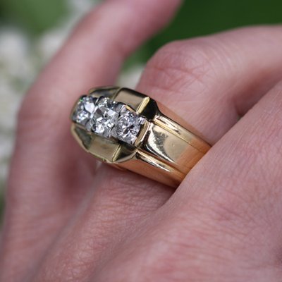 Bague Tank Jonc 3 Diamants