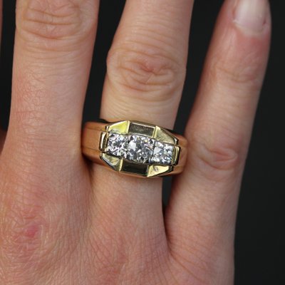 Bague Tank Jonc 3 Diamants
