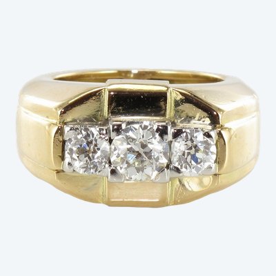 Bague Tank Jonc 3 Diamants