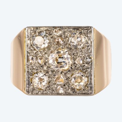 Bague Art Déco Pavée De Diamants