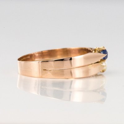 Antiker Ring Roségold Du Und Ich Feine Perle Saphir