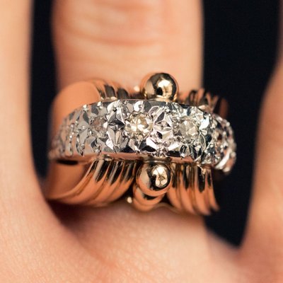 Bague Rétro Ancienne Diamants