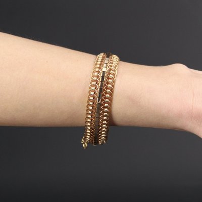 Bracelet Mailles Articulées Or Jaune