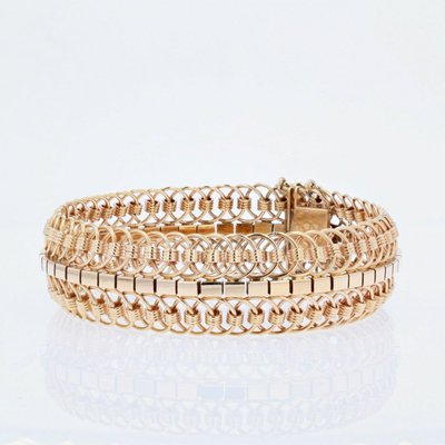 Bracelet Mailles Articulées Or Jaune