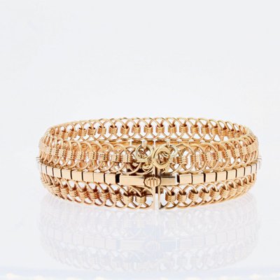 Bracelet Mailles Articulées Or Jaune