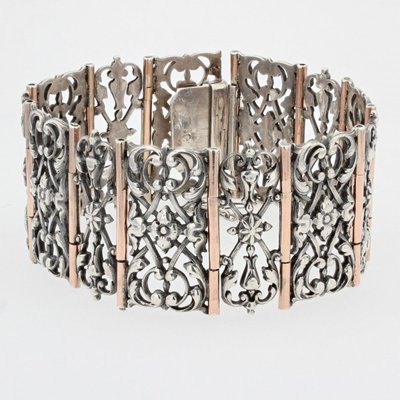 Bracelet Ancien Argent Et Vermeil