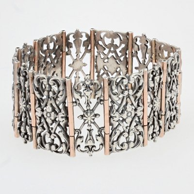 Bracelet Ancien Argent Et Vermeil