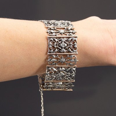 Bracelet Ancien Argent Et Vermeil