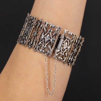 Bracelet Ancien Argent Et Vermeil