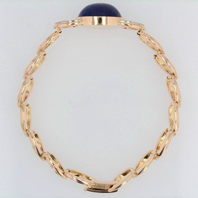 Bracciale in oro e diamanti con lapislazzuli cabochon
