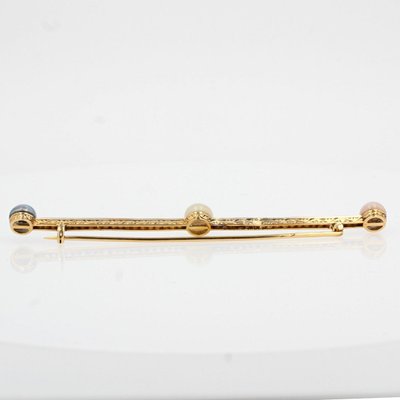 Alte Brosche Diamant-Zuchtperlen Mabé