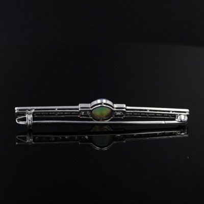 Antike Brosche Opal Und Diamanten Art Deco