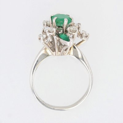 Anello vintage con smeraldo e diamante