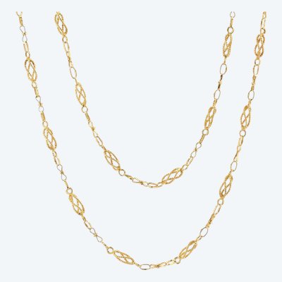 Old Gold Necklace Twisted Links