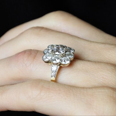Ring Marguerite Diamanten Gold Platin