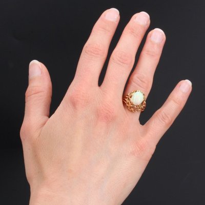 Anello vintage in opale e oro rosa
