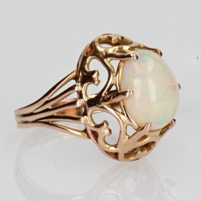 Anello vintage in opale e oro rosa