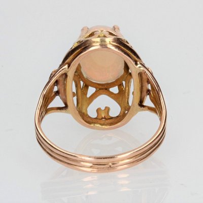 Anello vintage in opale e oro rosa
