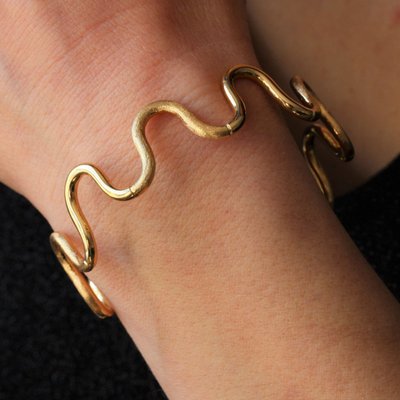 Bracciale con collana in oro liscio e movimento Amati