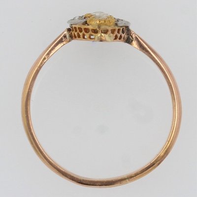 Antiker Marquise-Ring mit feinen Perlen und Diamanten