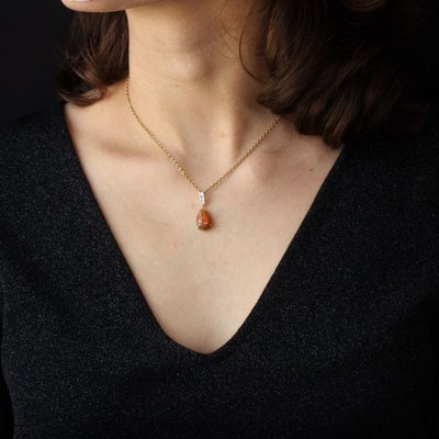 Opal And Diamonds Pendant