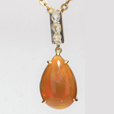 Opal And Diamonds Pendant