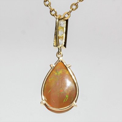 Opal And Diamonds Pendant