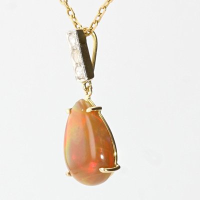 Opal And Diamonds Pendant